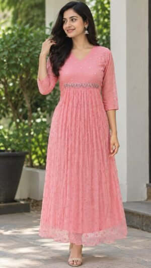 Mul Chanderi D Fab Kurti - PR-RS103